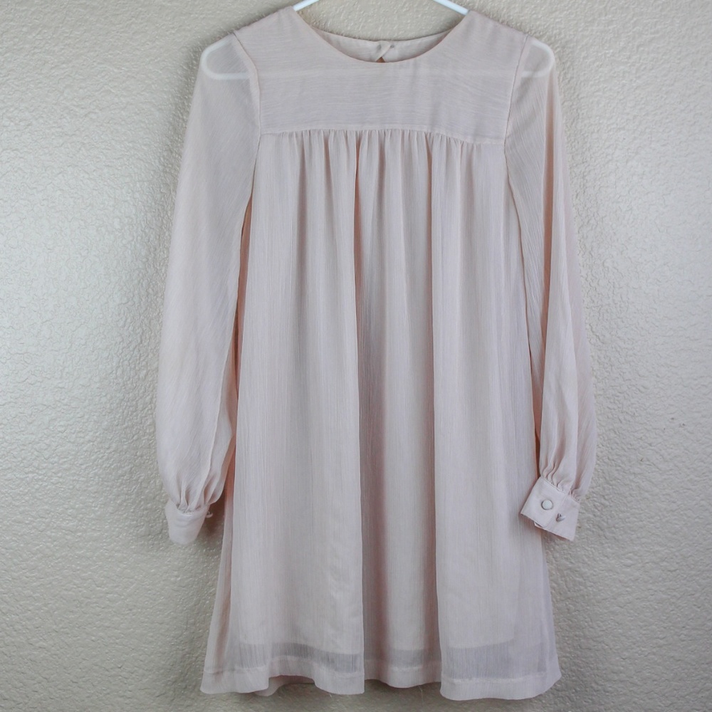 H&M Baby Pink Flowy Chiffon Style Dress